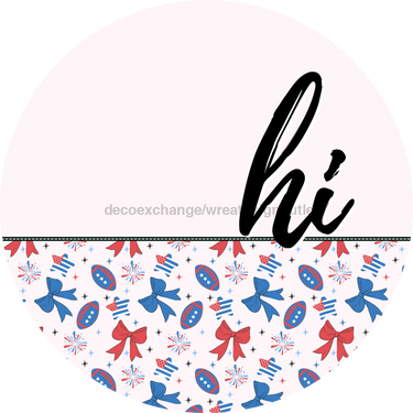 Patriotic Door Hanger Hi Dco - 01492 - Dh 18’ Round Wood